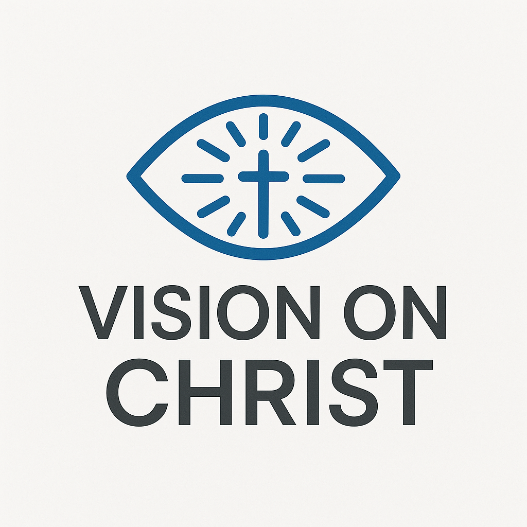 Vision on Christ logo - eye with cross symbolizing faith and vision